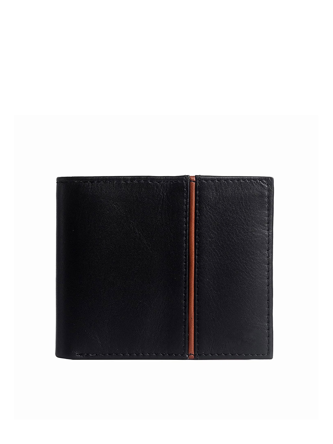 

THE MESSY CORNER Men Solid Two Fold Wallet, Black