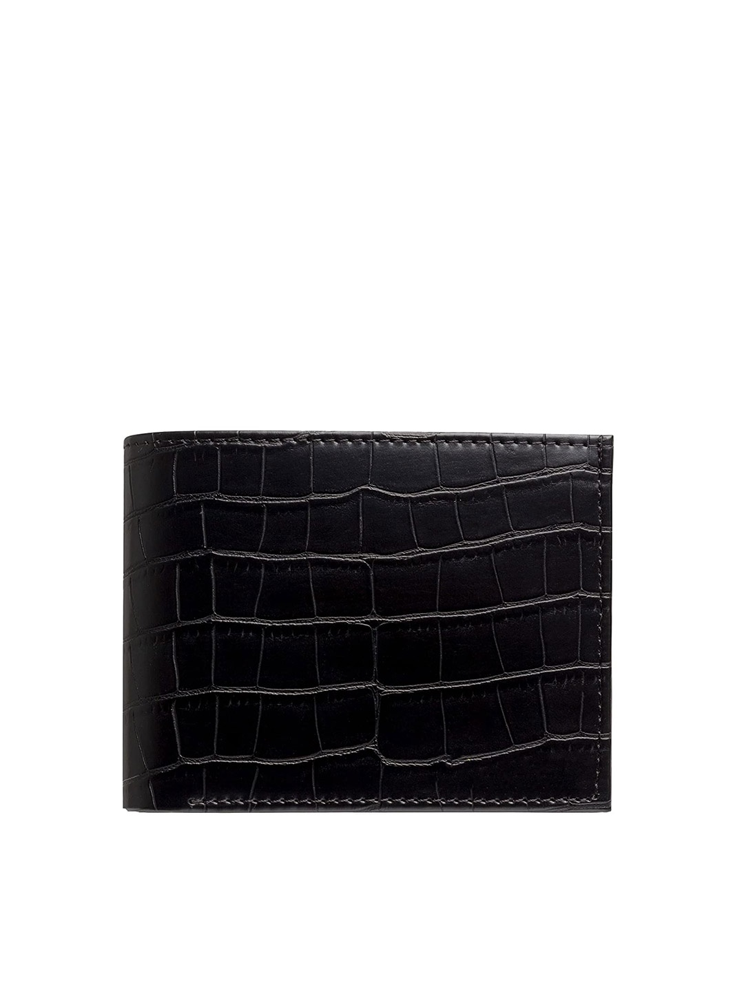 

THE MESSY CORNER Men Solid Two Fold Wallet, Black