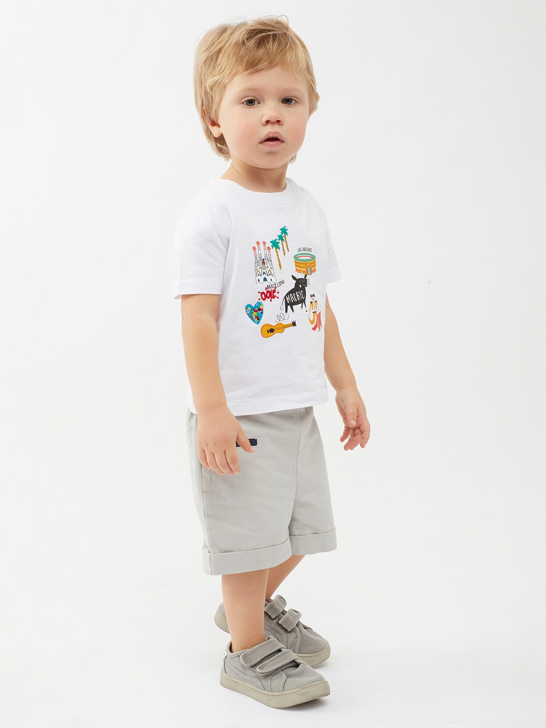 

One Friday Infants Boys Graphic Printed T-shirt, White