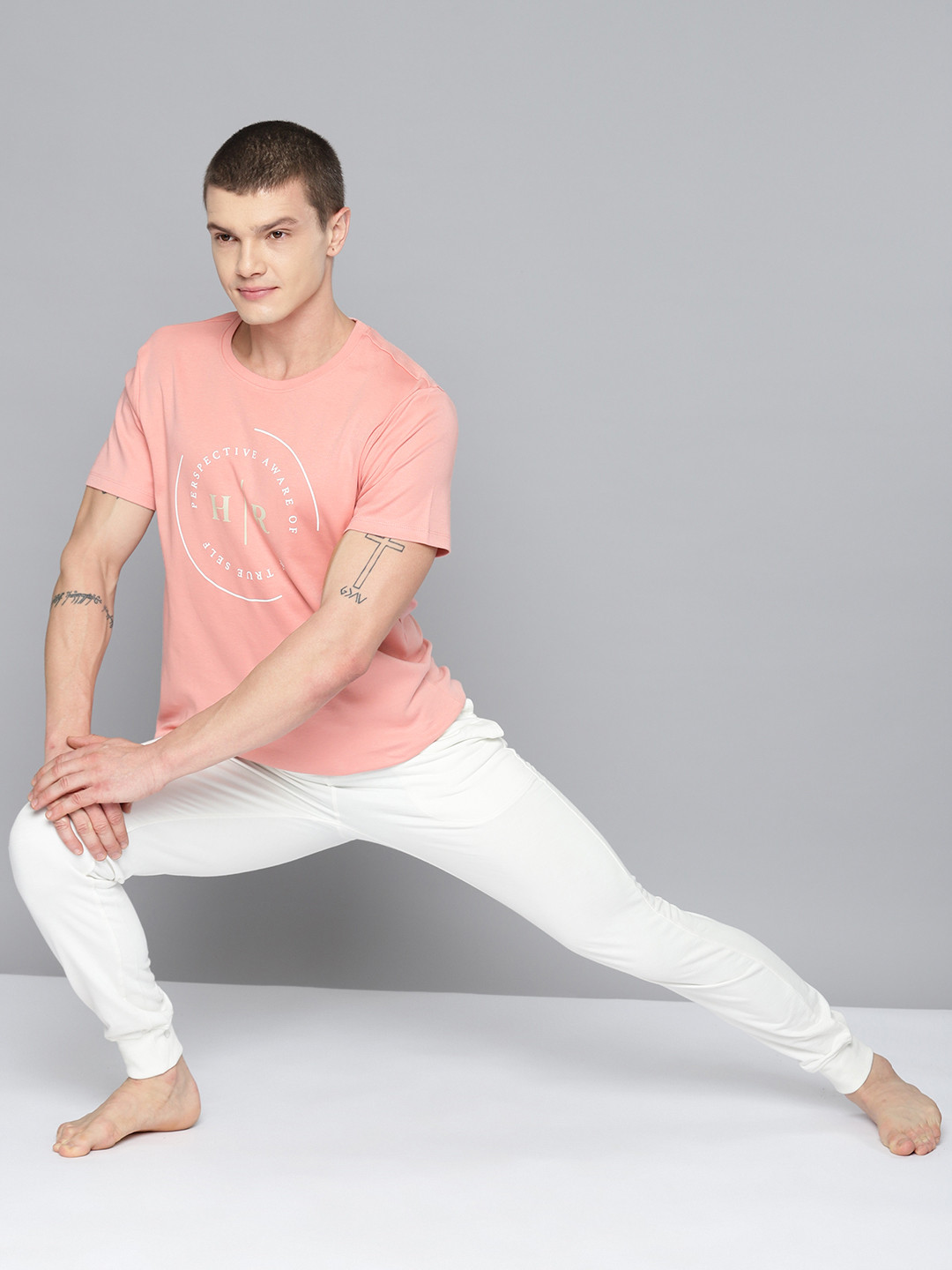 

HRX by Hrithik Roshan Men Typography Print Pure Cotton Sports T-shirt, Pink