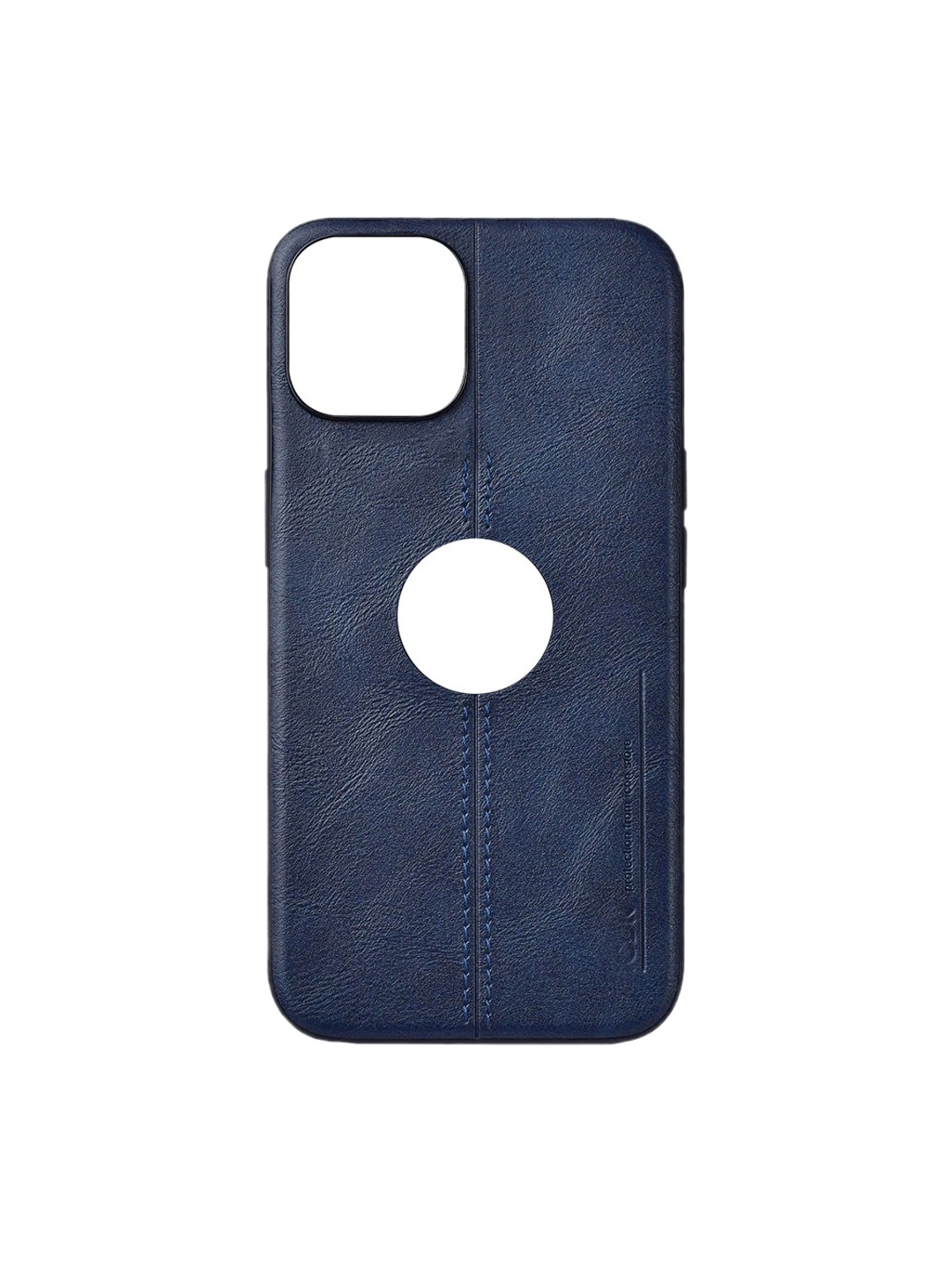 

TREEMODA Leather iPhone 13 Mini Phone Back Case, Navy blue