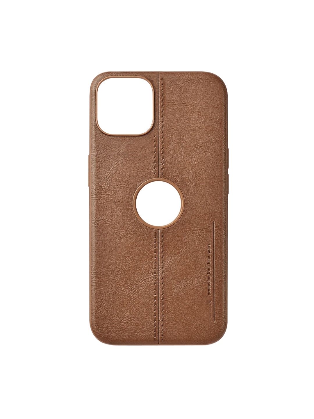 

TREEMODA Leather iPhone 12 Phone Back Case, Brown