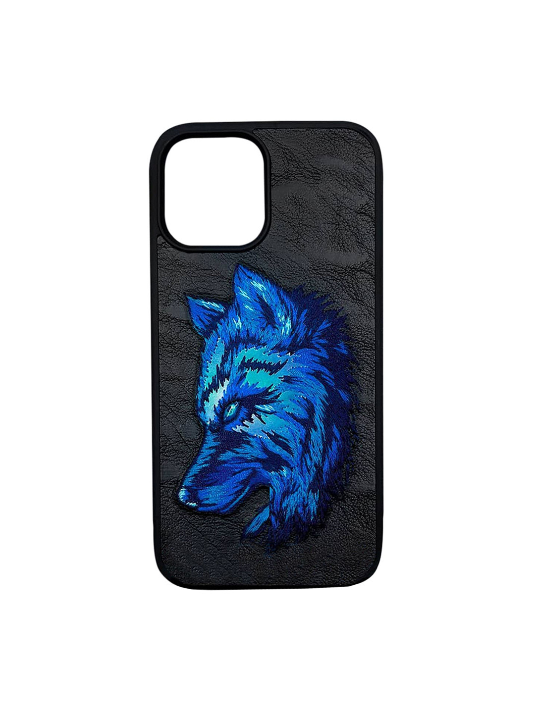 

TREEMODA Embroidered iPhone 14 Pro Leather Mobile Accessories, Black