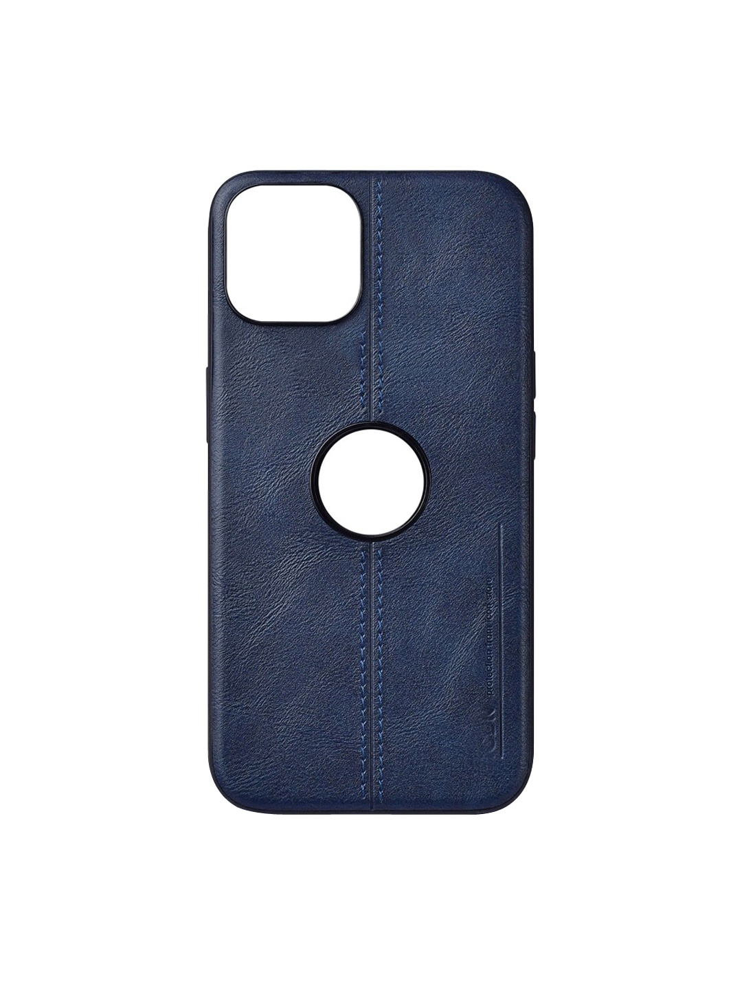 

TREEMODA Leather iPhone 12 Pro Back Case, Navy blue
