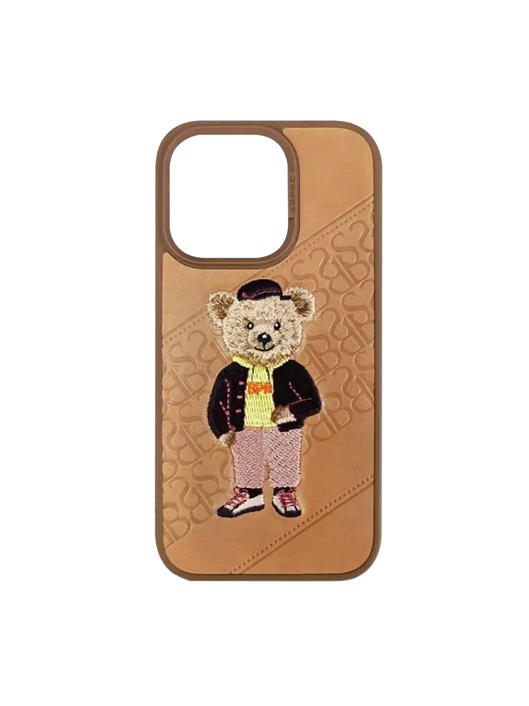 

TREEMODA Printed Leather iPhone 14 Phone Back Case, Brown