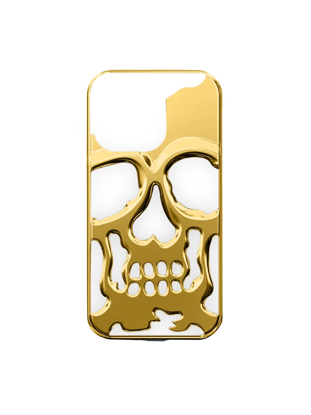 

TREEMODA 3D Electroplated Skull iPhone 11 Phone Back Case, Gold