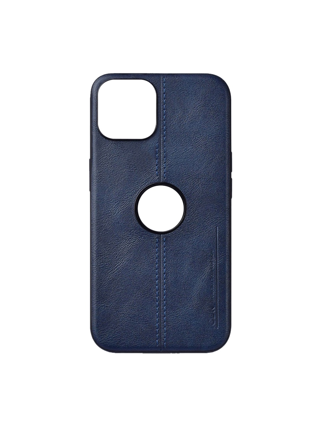 

TREEMODA Leather iPhone 12 Pro Max Phone Back Case, Navy blue