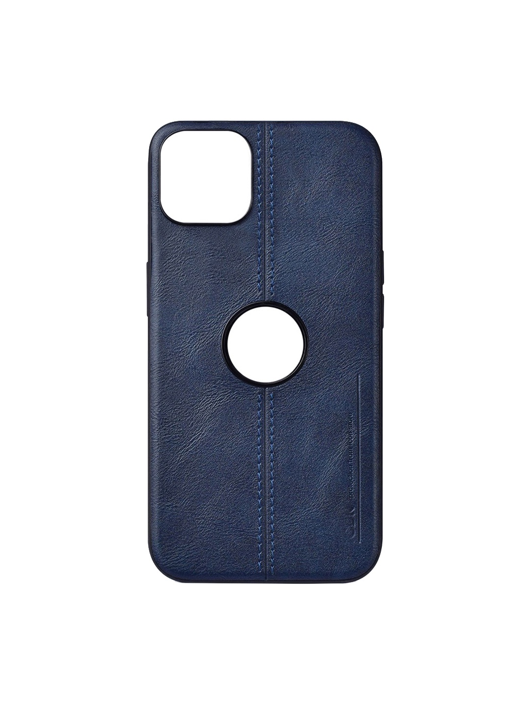 

TREEMODA Leather iPhone 11 Phone Back Case, Navy blue