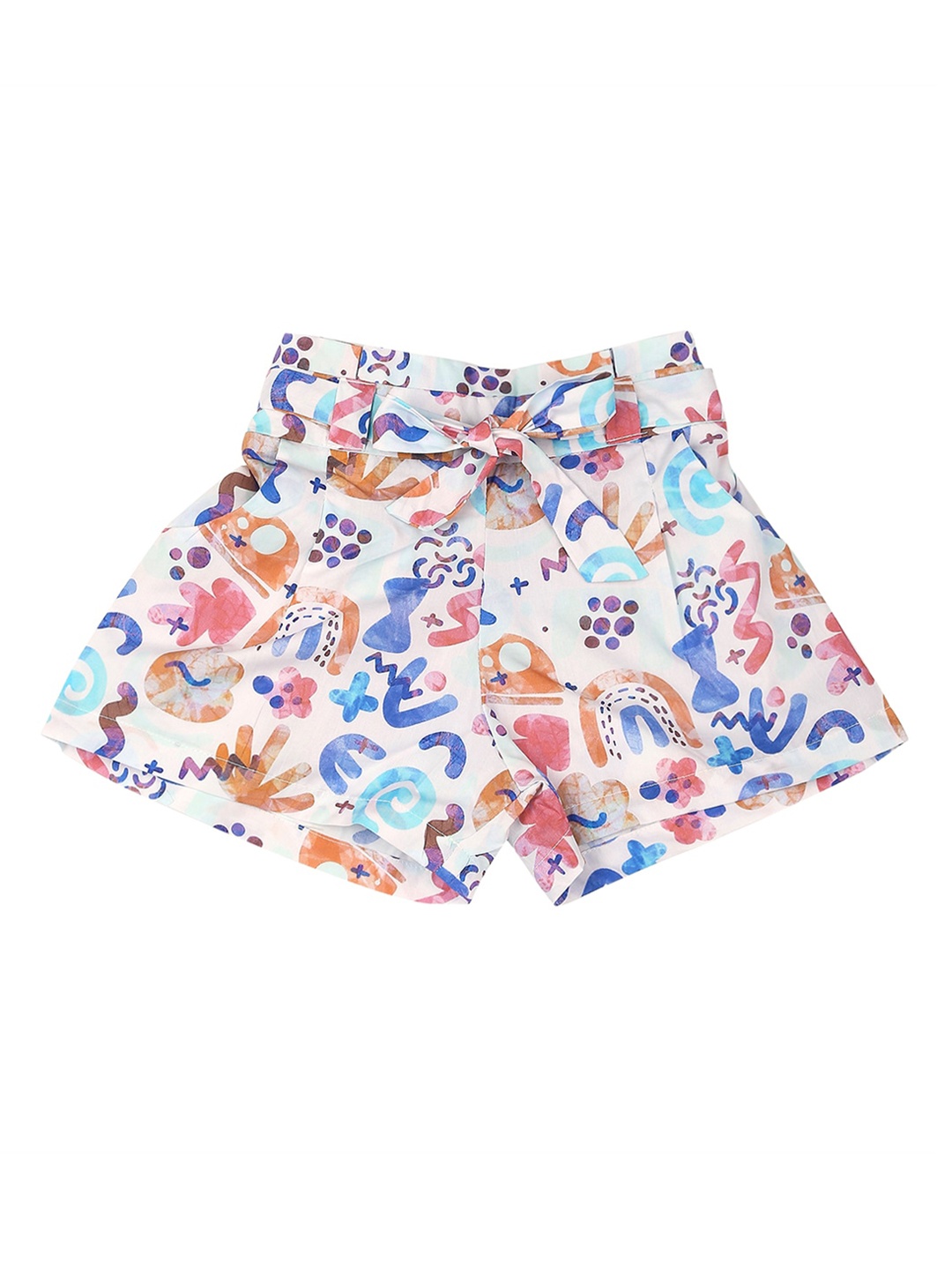 

Actuel Girls Conversational Printed Pure Cotton Shorts, White