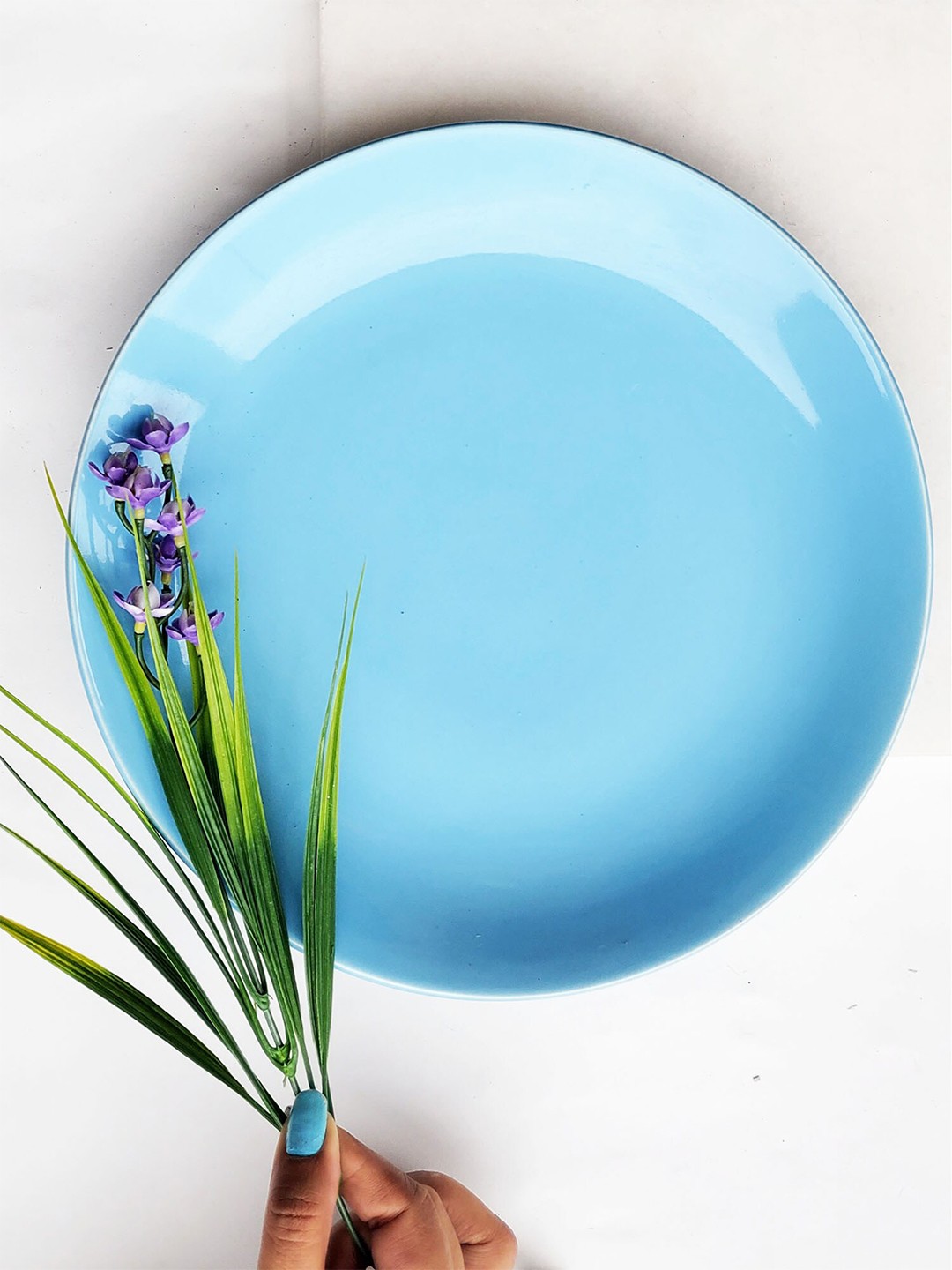 

Folkstorys Aquarium Blue Ceramic Glossy Dinner Plate