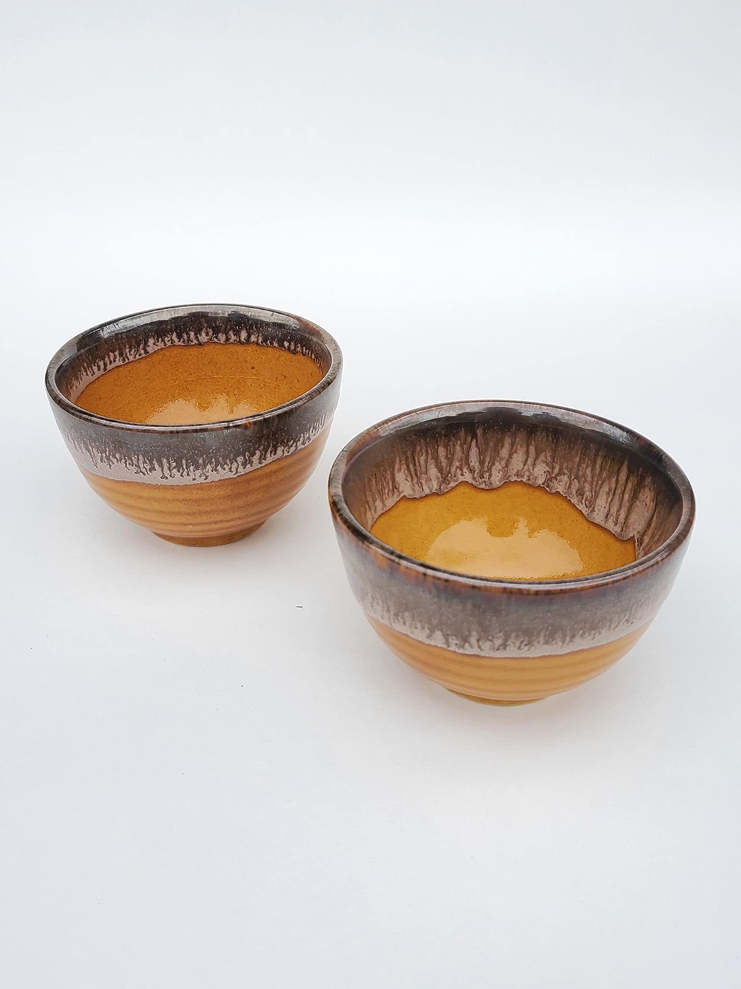 

Folkstorys Orange & Black 2 Pieces Ceramic Serving Bowl