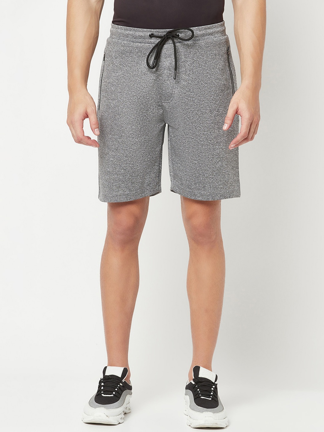 

Crimsoune Club Men Mid-Rise Pure Cotton Shorts, Grey
