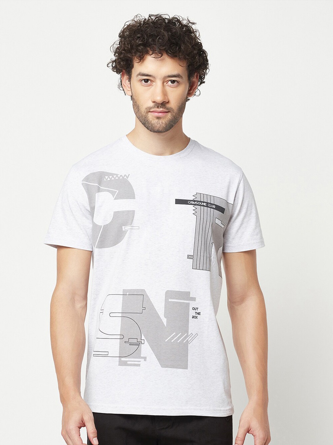 

Crimsoune Club Typography Printed Slim Fit T-shirt, White