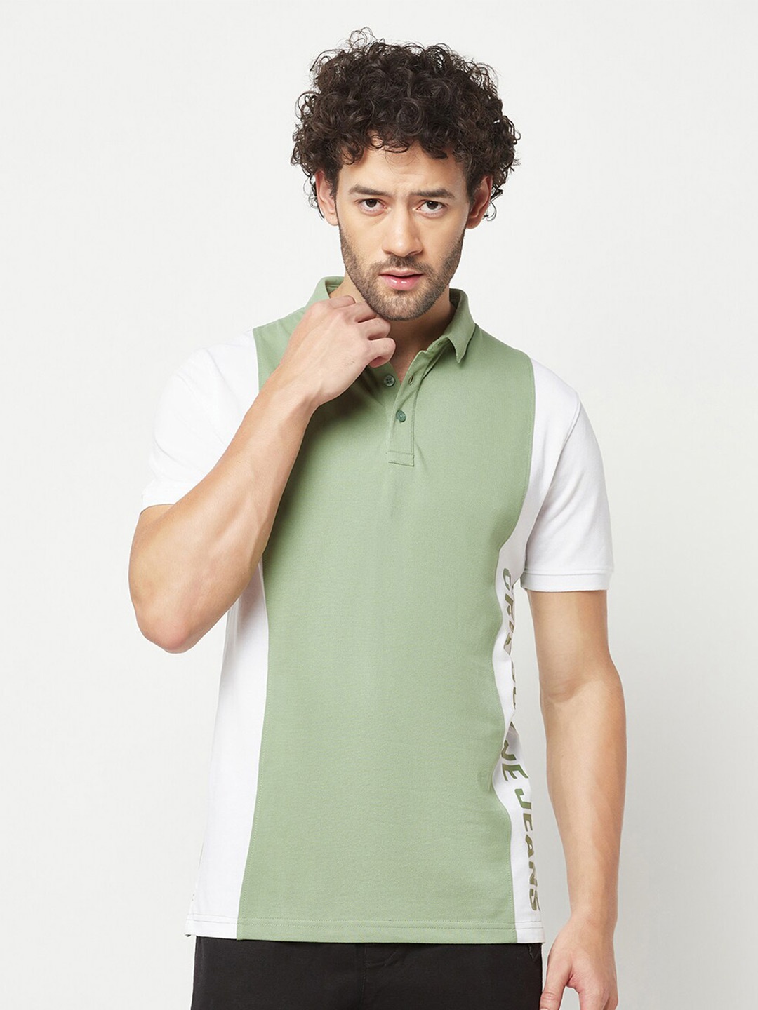 

Crimsoune Club Polo Collar Slim Fit T-shirt, Green