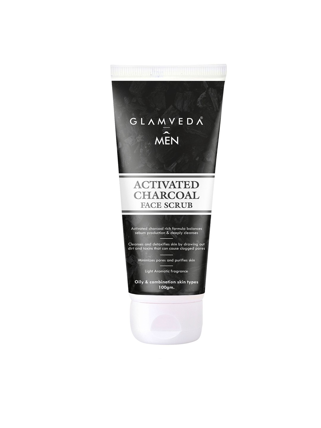 

GLAMVEDA Men Activated Charcoal Face Scrub for Combination Skin - 100 g, Black