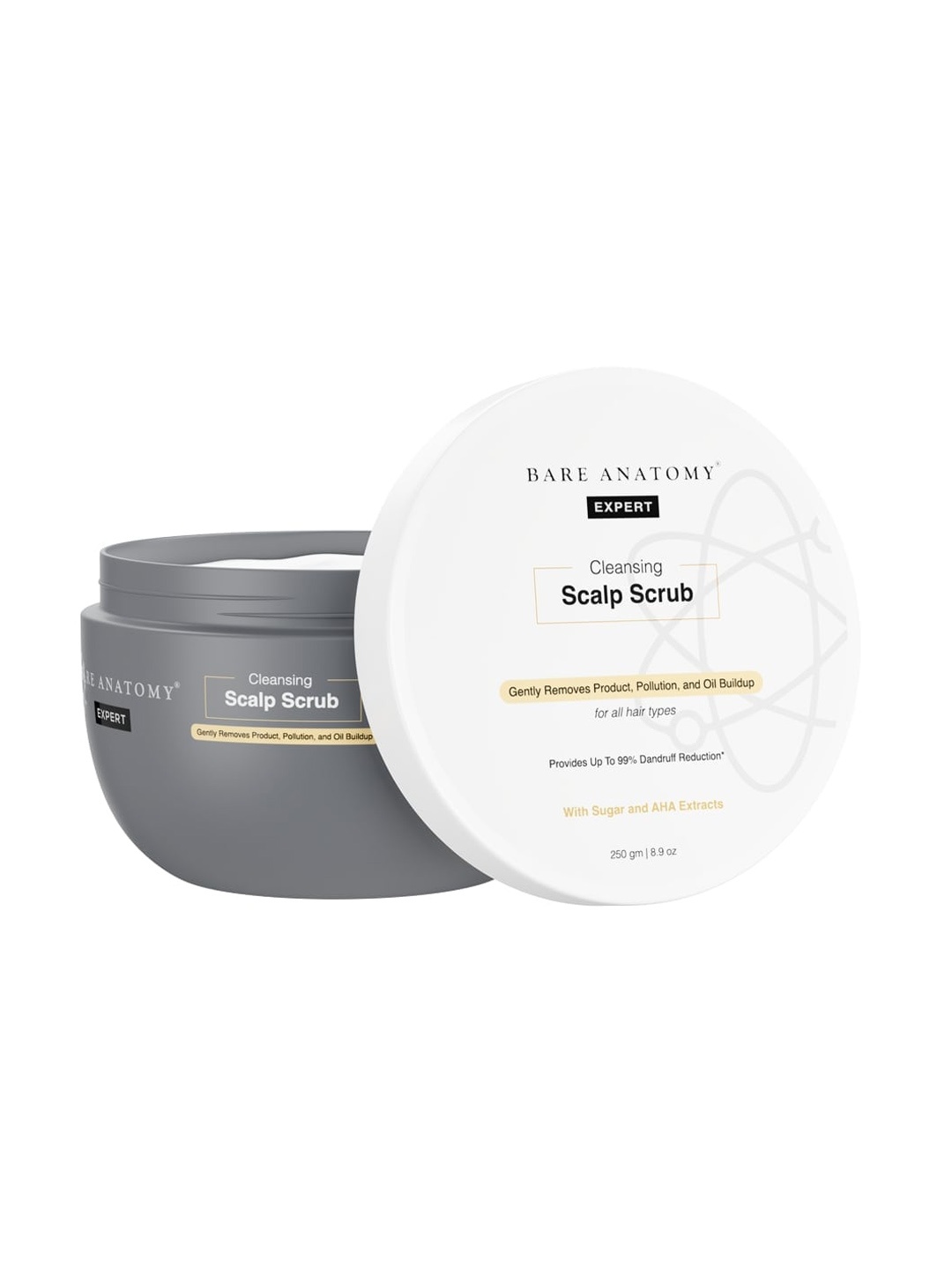 

Bare Anatomy Expert Sugar+AHA Extracts Dandruff Reduction Cleansing Scalp Scrub - 250 g, Off white