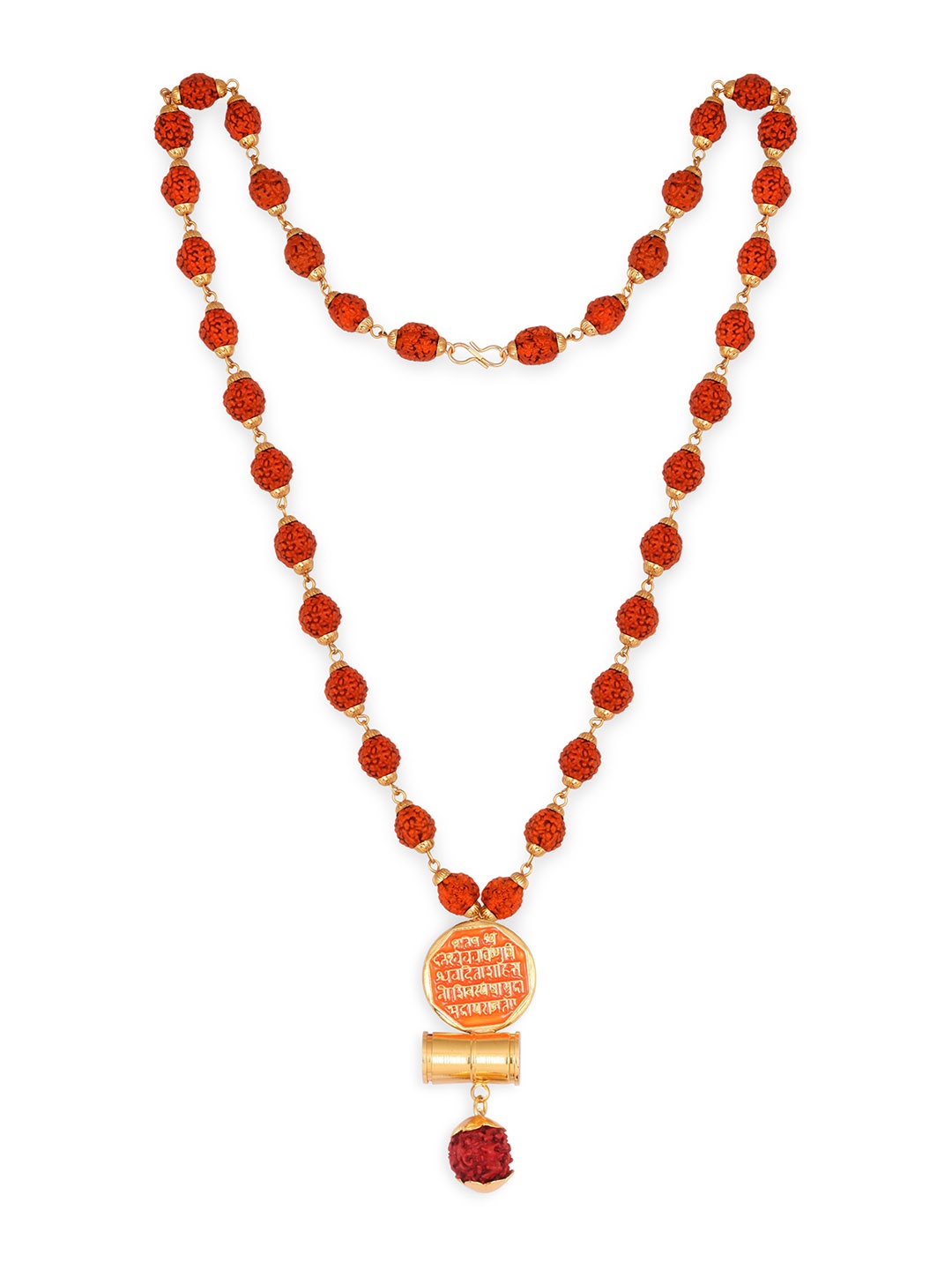 

Vighnaharta Gold-Plated Chatrapati shivaji Maharaj Raj mudra Rudraksha Necklace