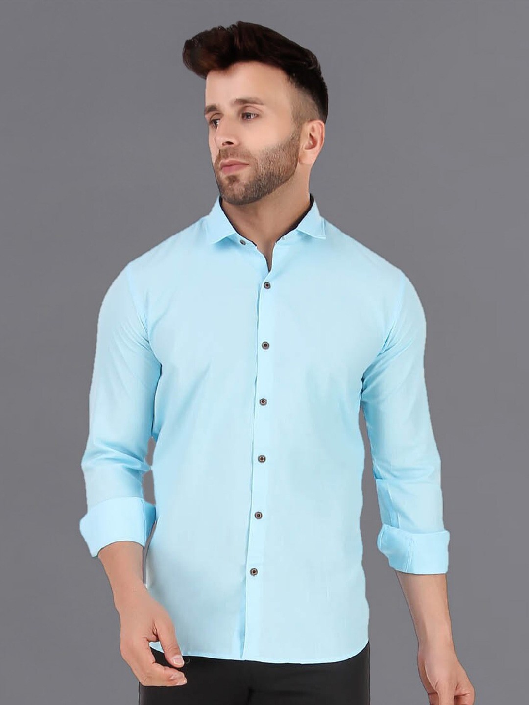 

ADWYN PETER Regular Fit Cotton Casual Shirt, Blue