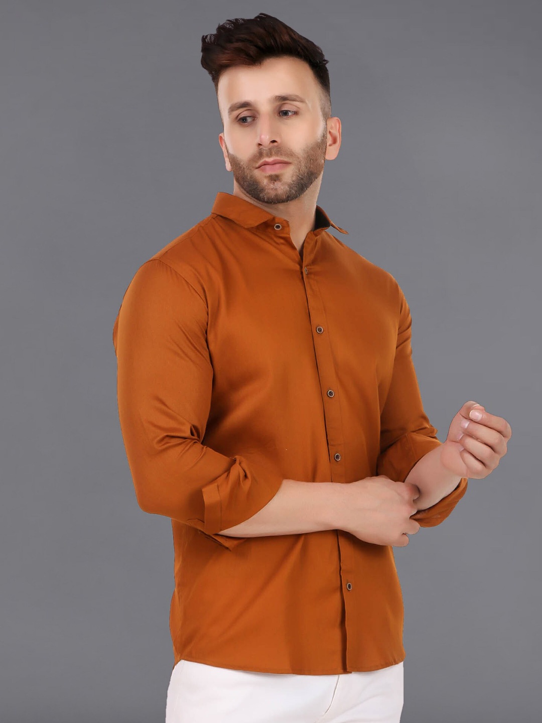 

ADWYN PETER Regular Fit Cotton Casual Shirt, Brown