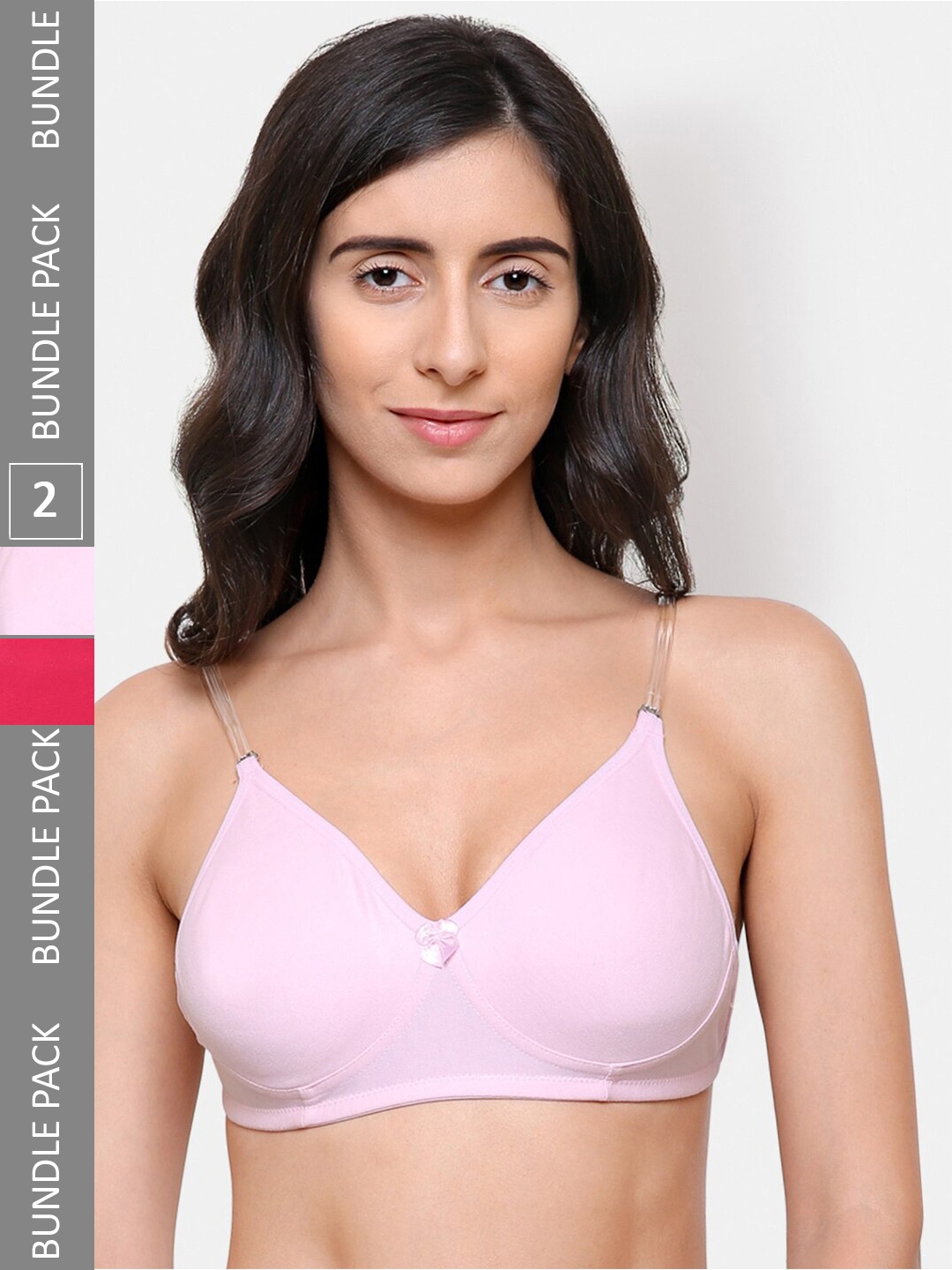 

College Girl Pack of 2 Full Coverage All Day Comfort Bra, Pink