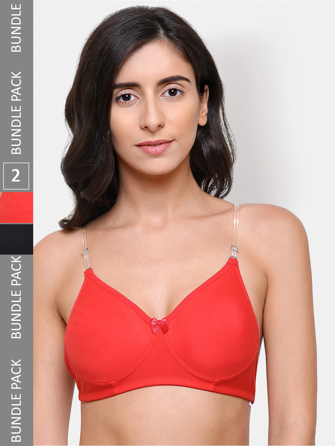 

College Girl Pack of 2 Full Coverage All Day Comfort Bra, Red