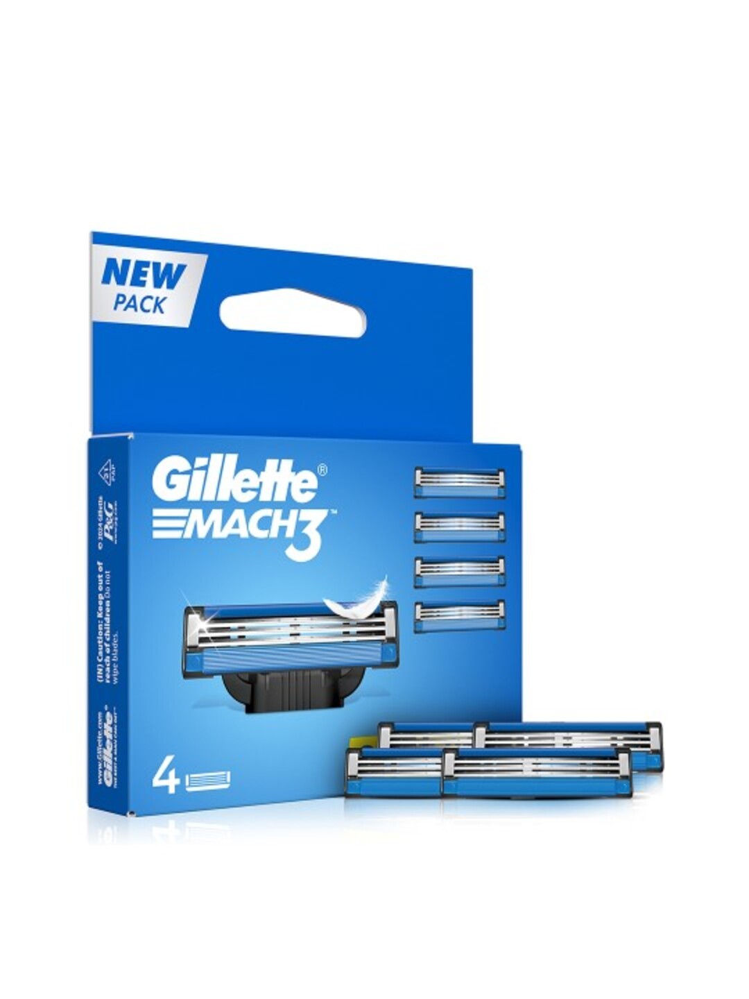 

Gillette Mach 3 Turbo Manual Shaving Razor Blades (Cartridge) 4s pack, Blue