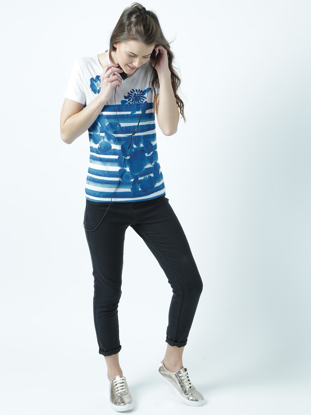 Huetrap Women White Printed T-shirt