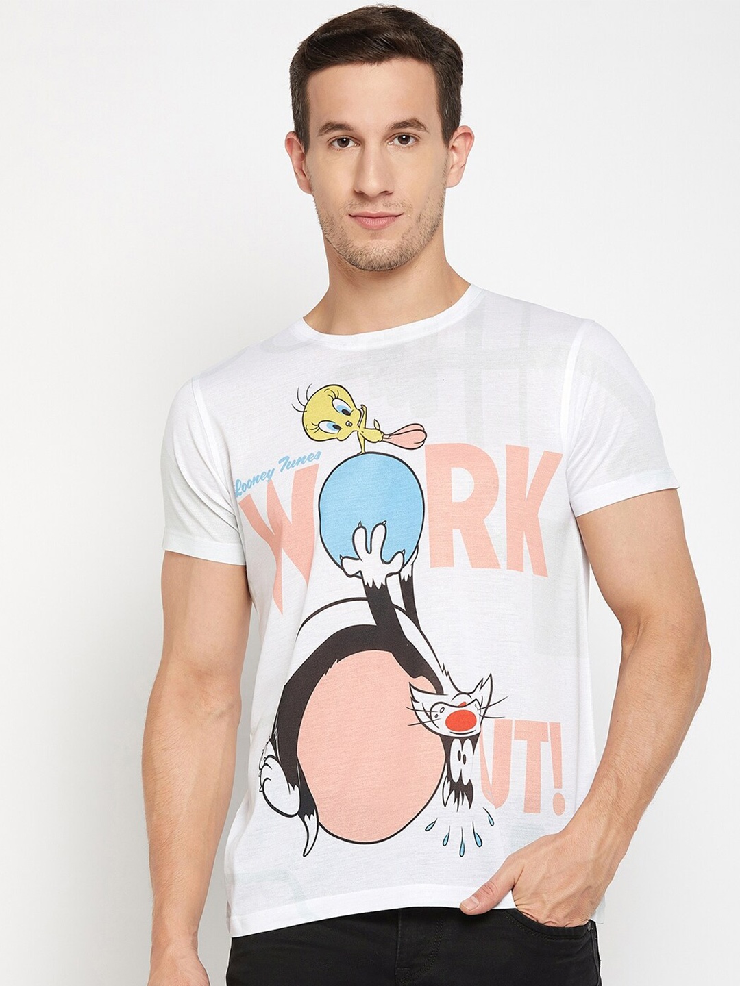 

Wear Your Mind Looney Tunes Printed T-shirt, White
