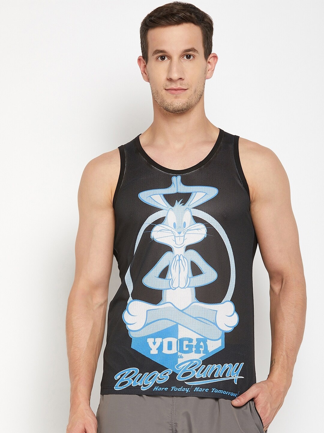 

Wear Your Mind Bugs Bunny Printed Sleeveless T-shirt, Black