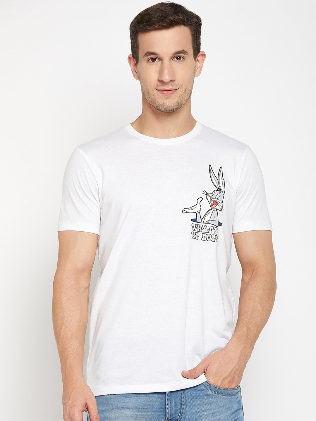 

Wear Your Mind Bugs Bunny Printed Pure Cotton T-shirt, White