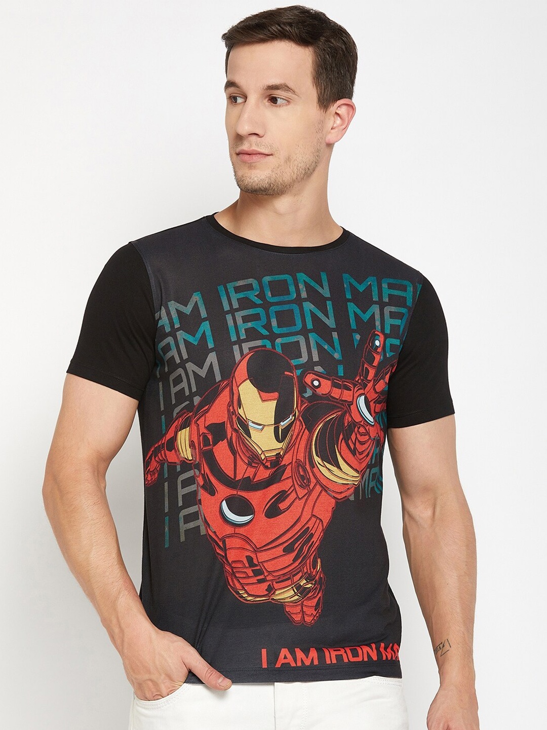 

Wear Your Mind Iron Man Printed T-shirt, Black