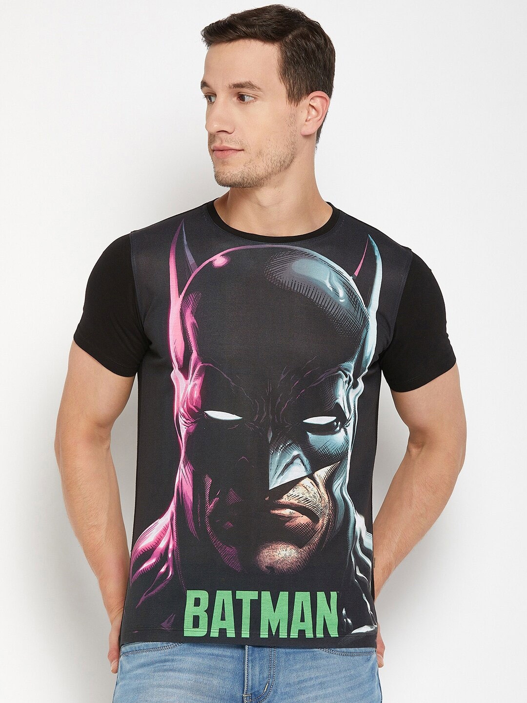 

Wear Your Mind Batman Printed Round Neck T-shirt, Black