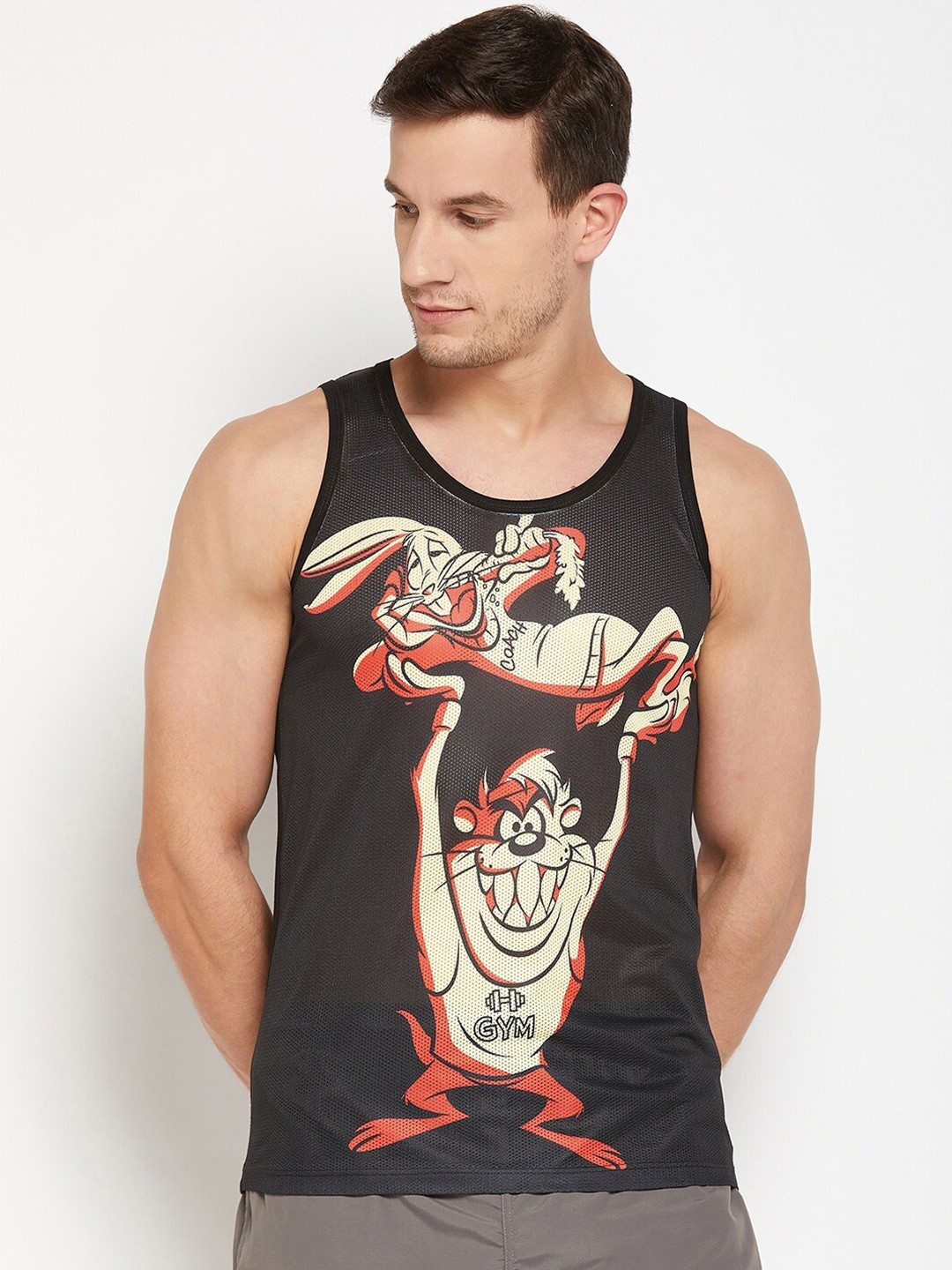 

Wear Your Mind Looney Tunes Printed Sleeveless T-shirt, Black