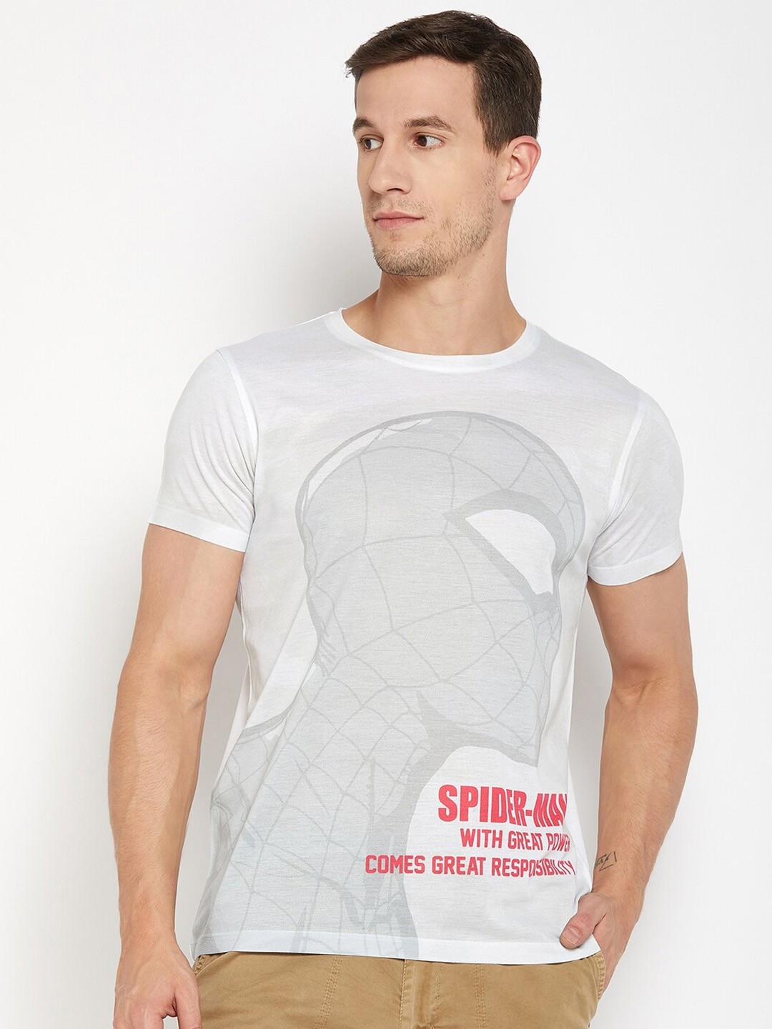 

Wear Your Mind Spider-Man Printed T-shirt, White