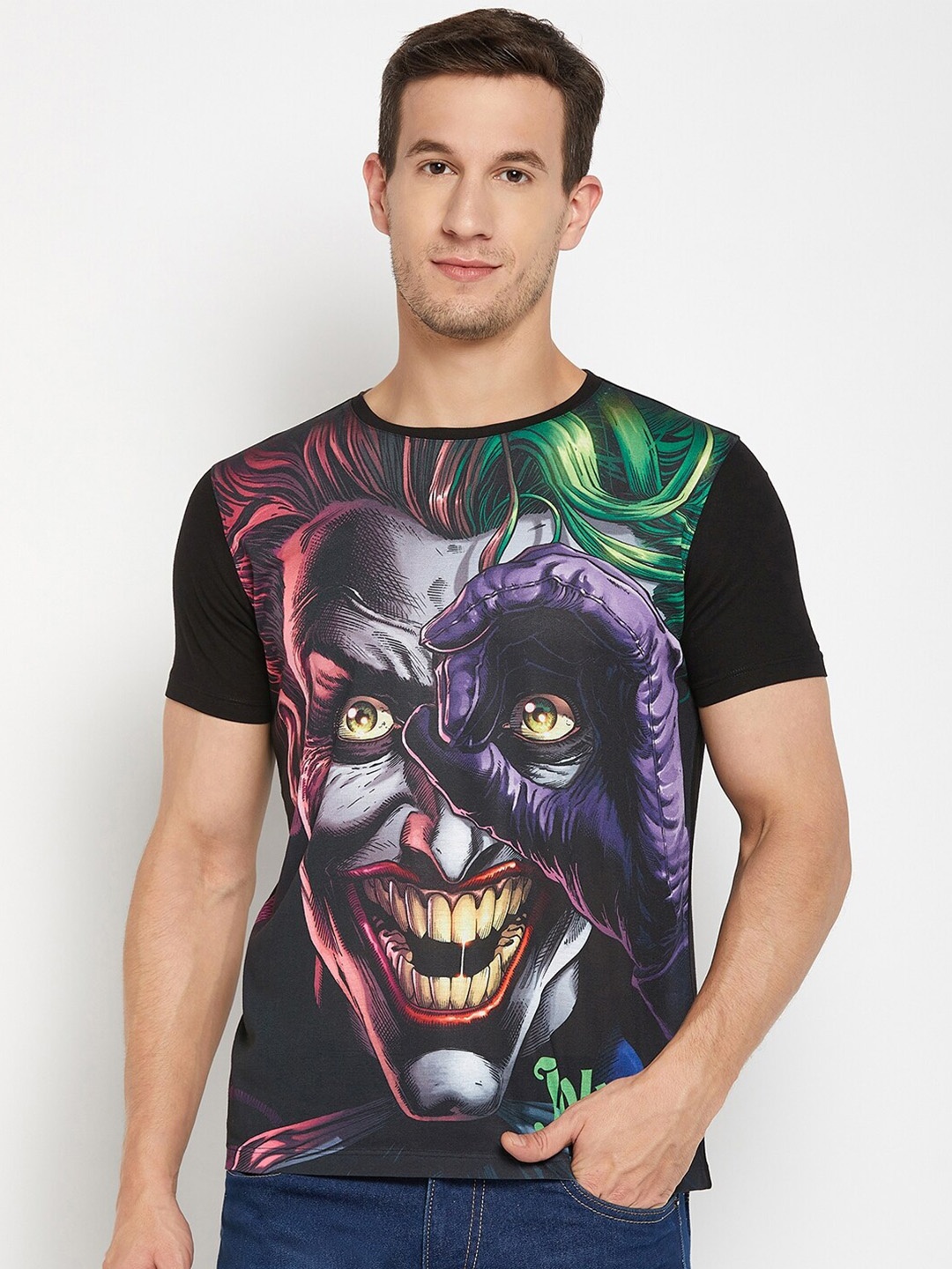 

Wear Your Mind Joker Printed Round Neck T-shirt, Black