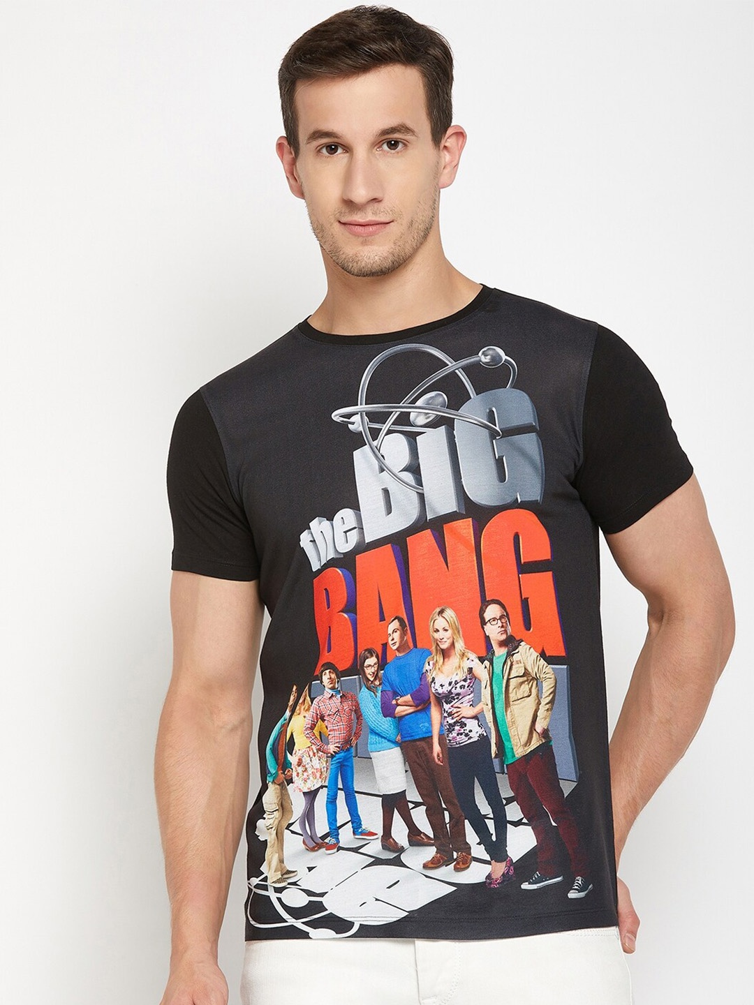 

Wear Your Mind Big Bang Theory Printed Round Neck T-shirt, Black