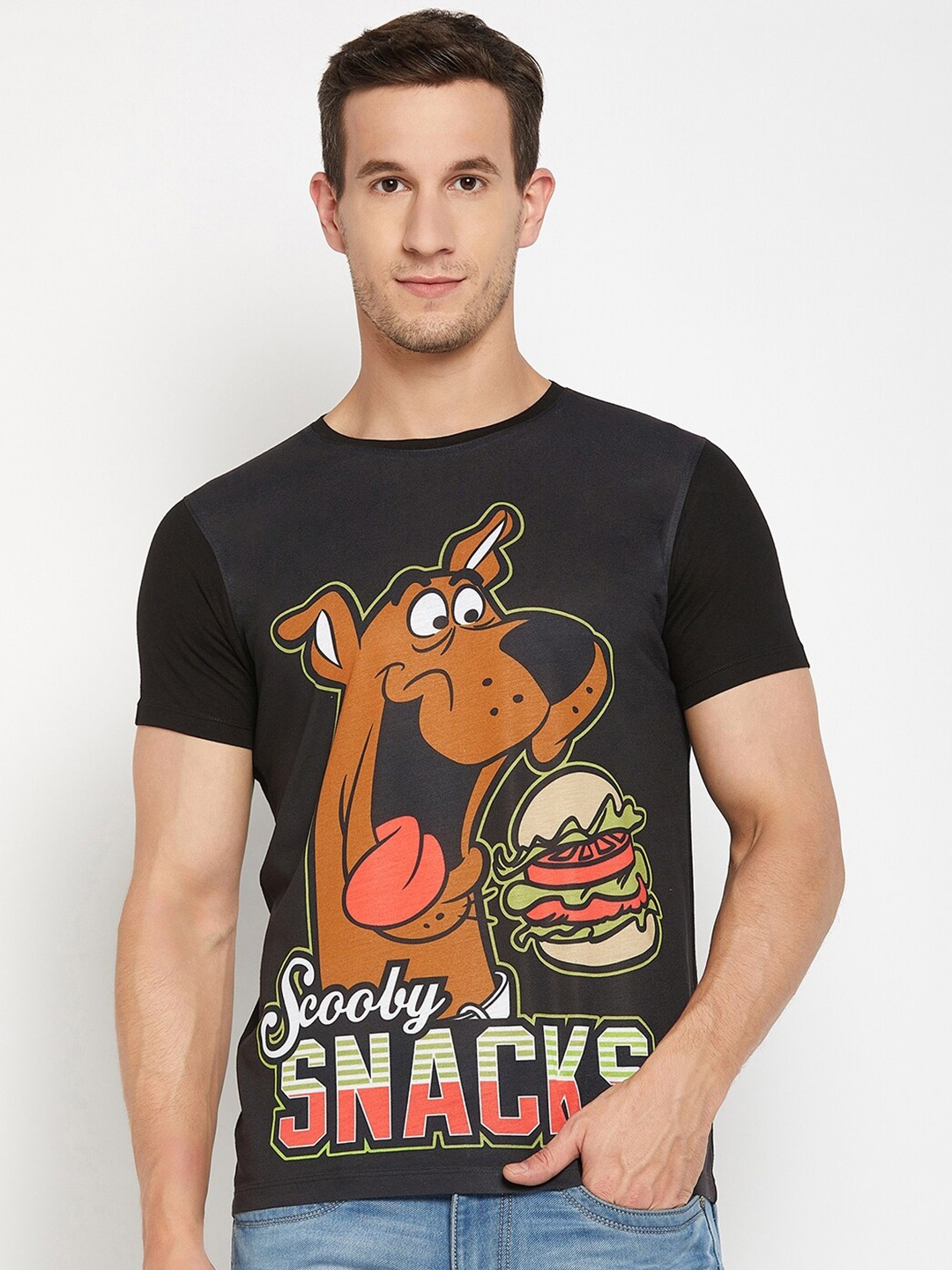 

Wear Your Mind Scooby Doo Printed Round Neck T-shirt, Black