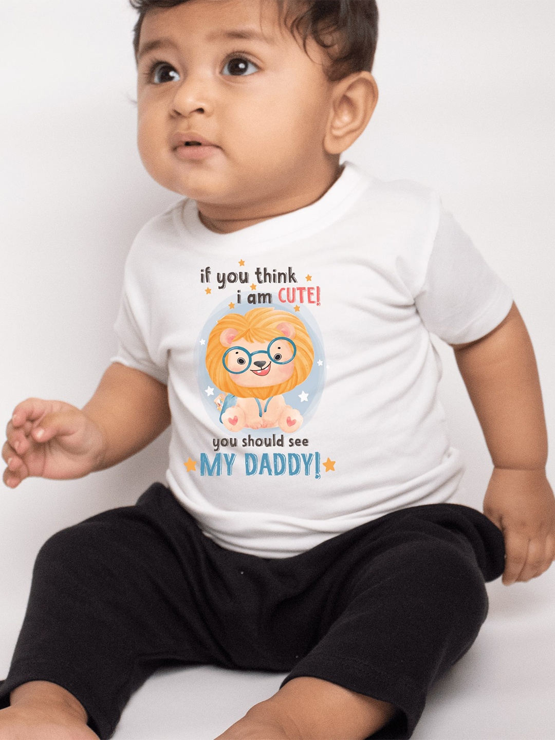

KNITROOT Infant Boys Graphic Printed Cotton T-shirt, White