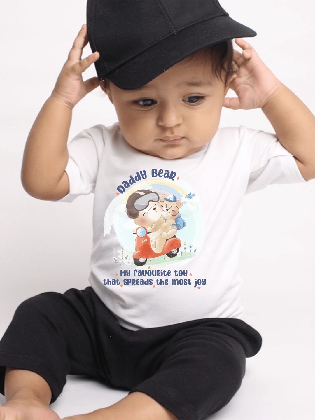 

KNITROOT Infant Boys Printed Short Sleeves Cotton T-shirt, White
