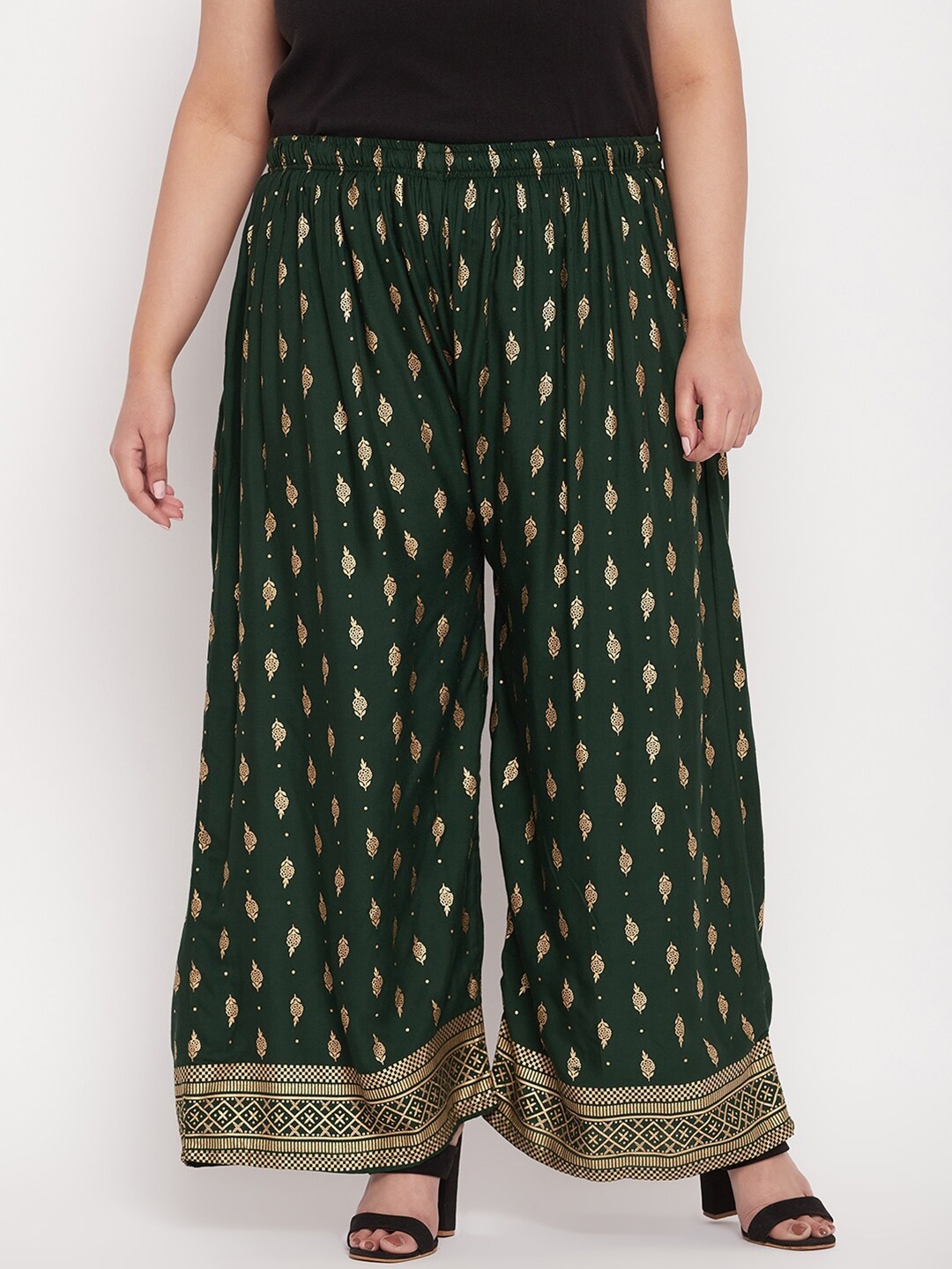 

CLORA CREATION PLUS Women Ethnic Motifs Printed Palazzos, Green