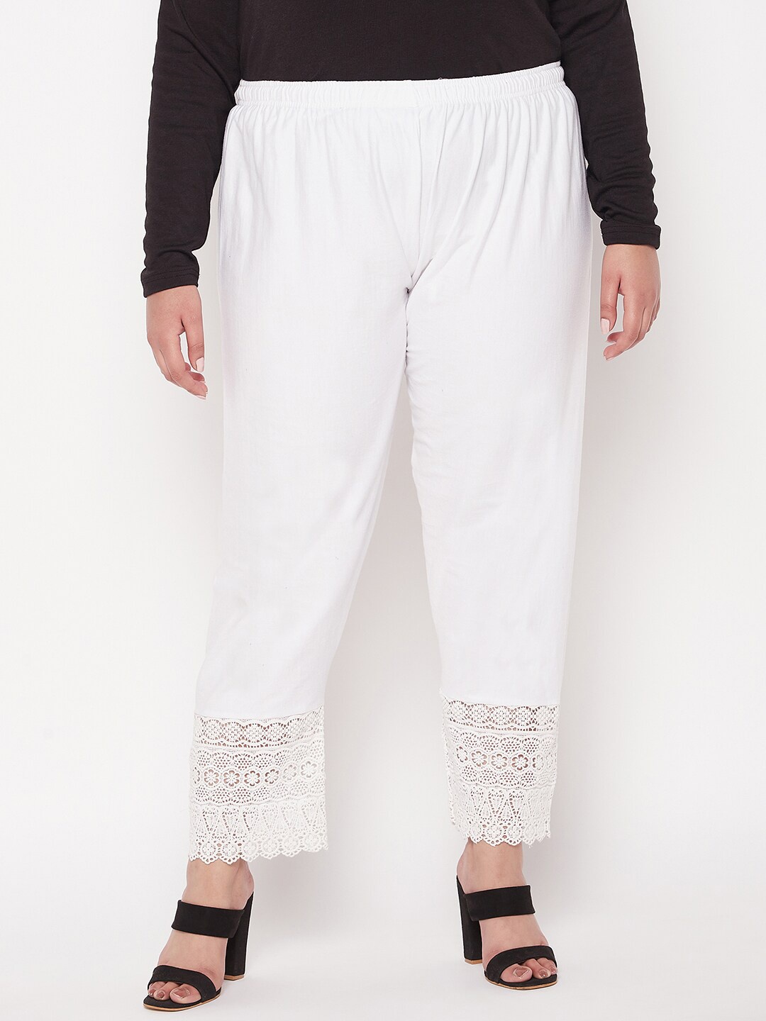 

CLORA CREATION PLUS Women Mid Rise Palazzos, White