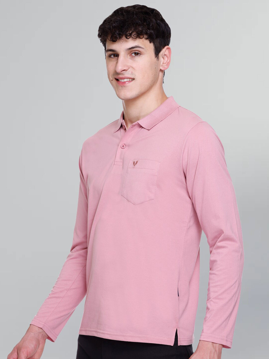 

GODFREY Polo Collar Cotton T-shirt, Rose