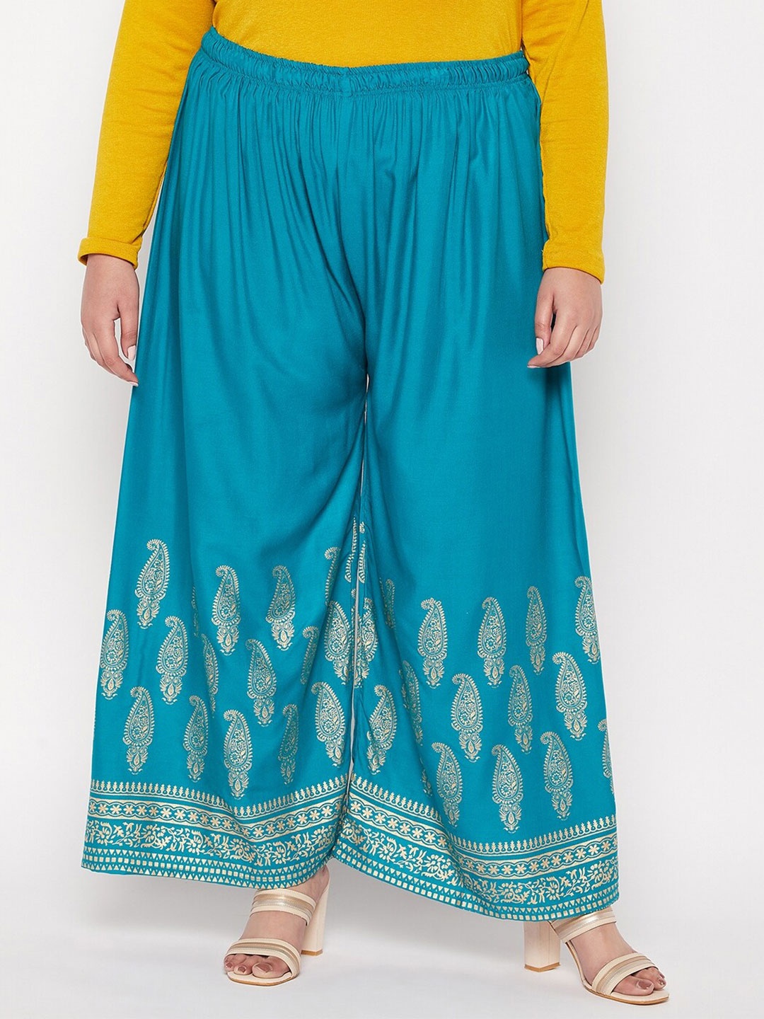 

CLORA CREATION PLUS Women Paisley Printed Palazzos, Blue