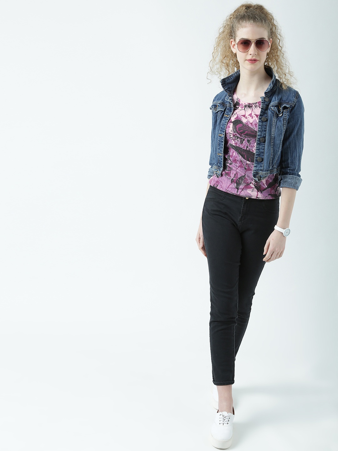 

Huetrap Women Pink Printed Tank Pure Cotton Top
