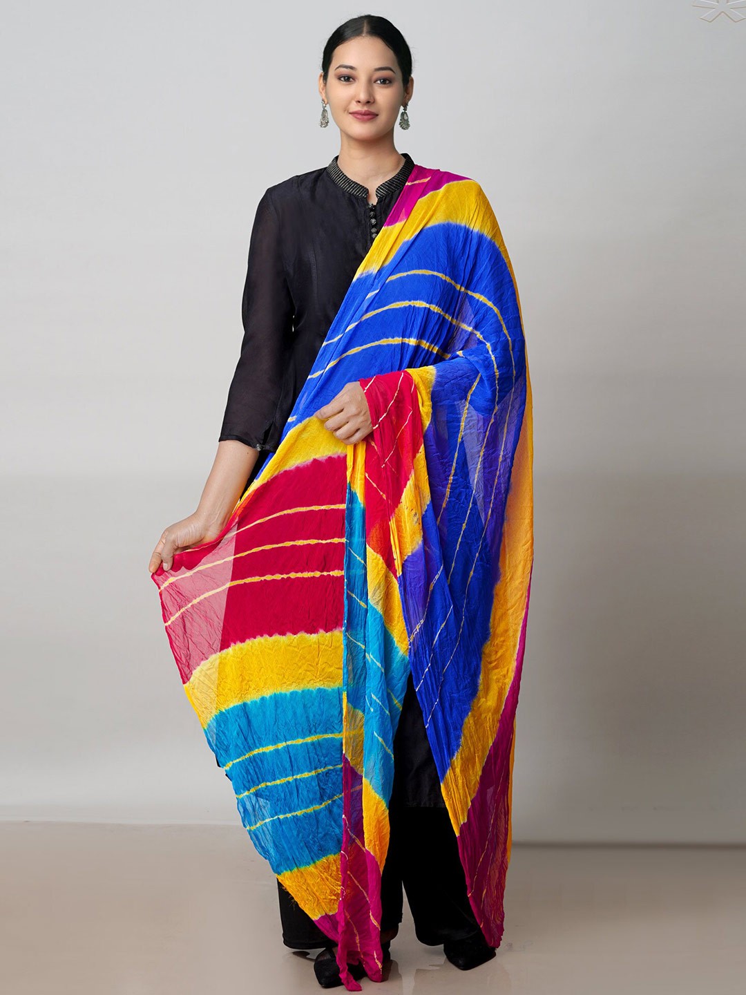 

Unnati Silks Leheriya Printed Dupatta, Blue
