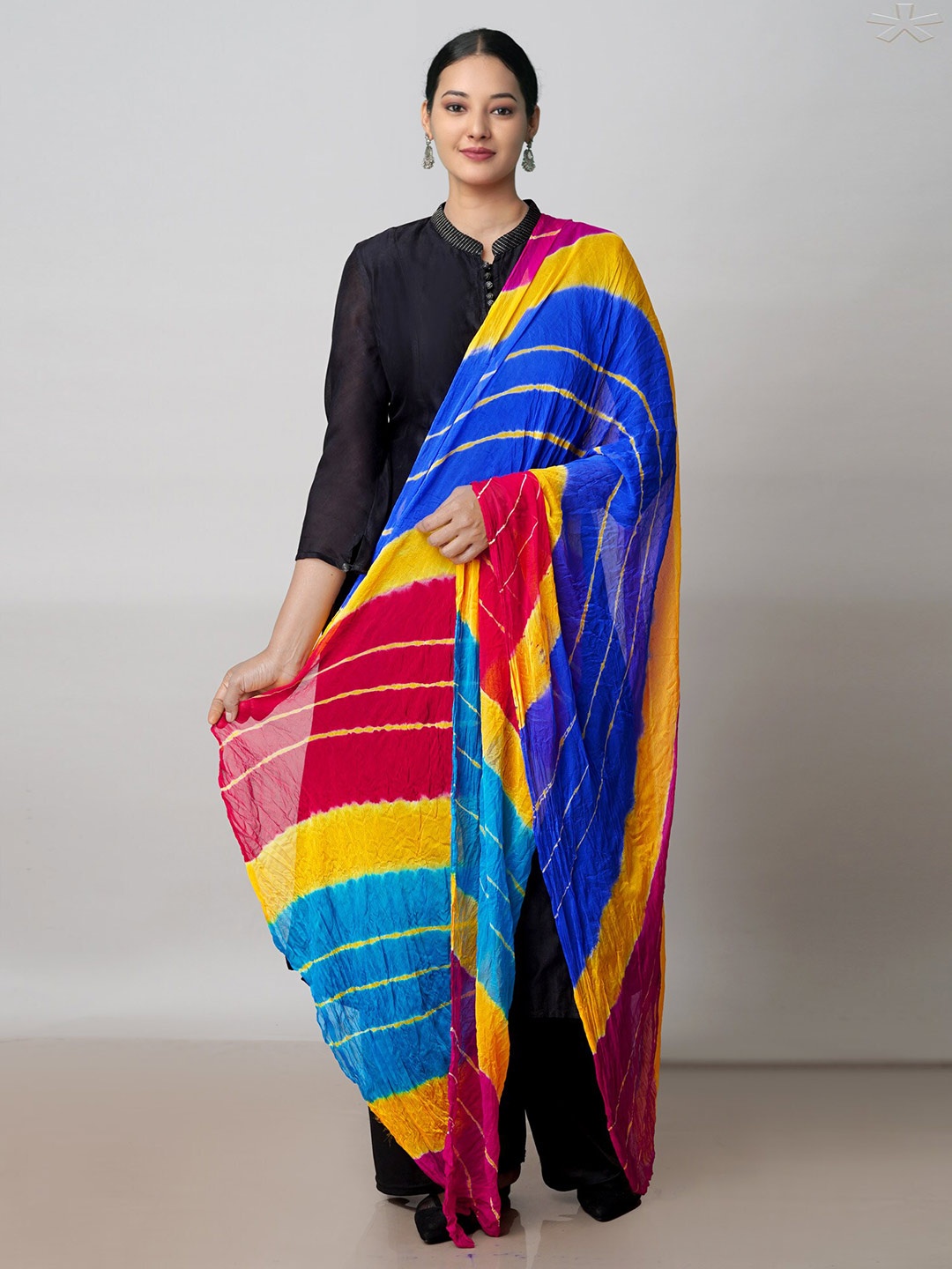 

Unnati Silks Leheriya Printed Dupatta, Blue