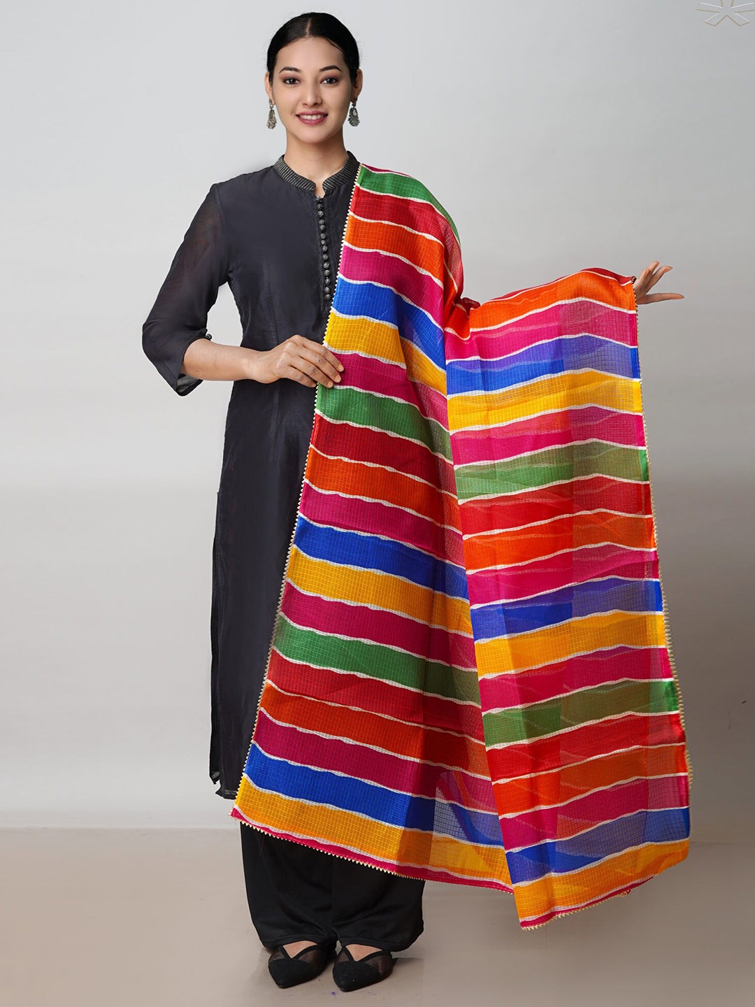 

Unnati Silks Leheriya Printed Dupatta, Red