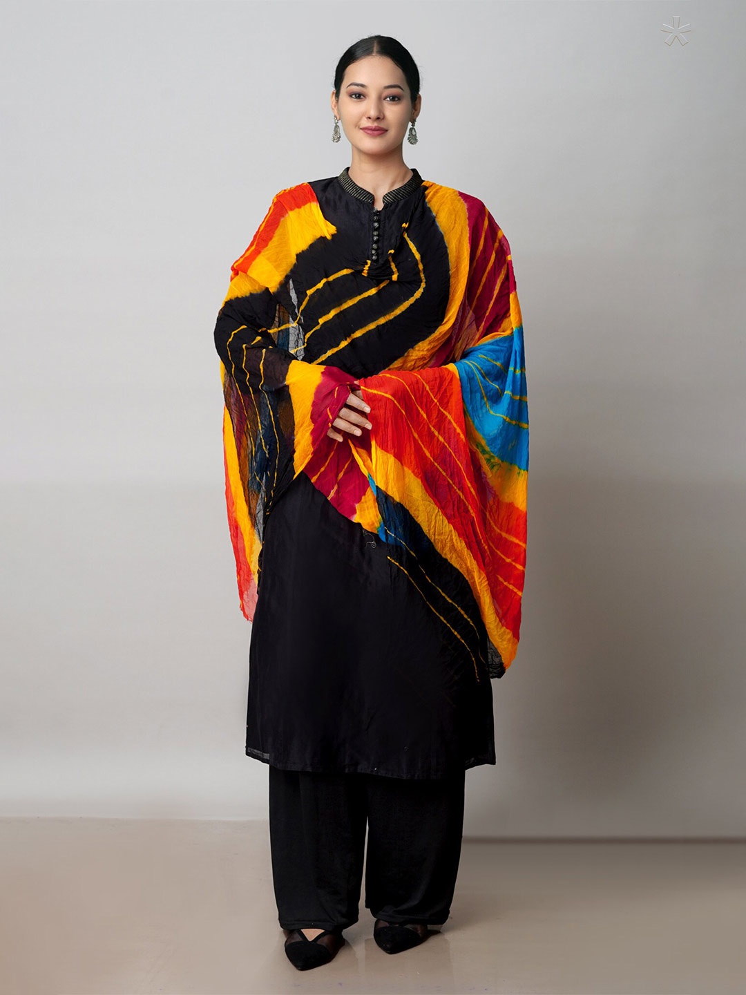 

Unnati Silks Leheriya Printed Dupatta, Orange
