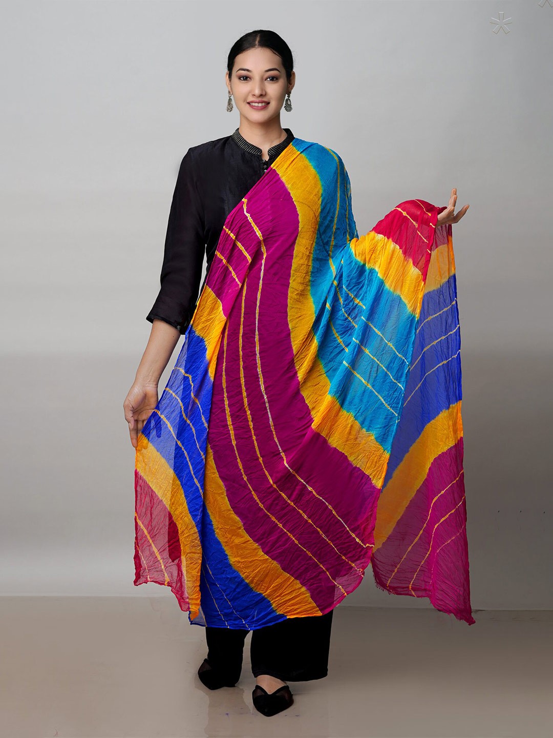 

Unnati Silks Tie And Dye Printed Dupatta, Yellow
