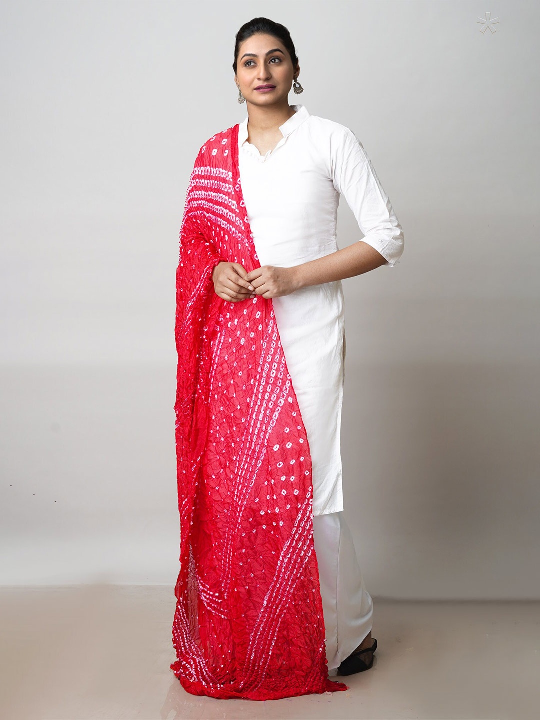 

Unnati Silks Bandhani Printed Dupatta, Red